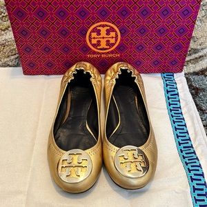 Tory Burch flats gold
